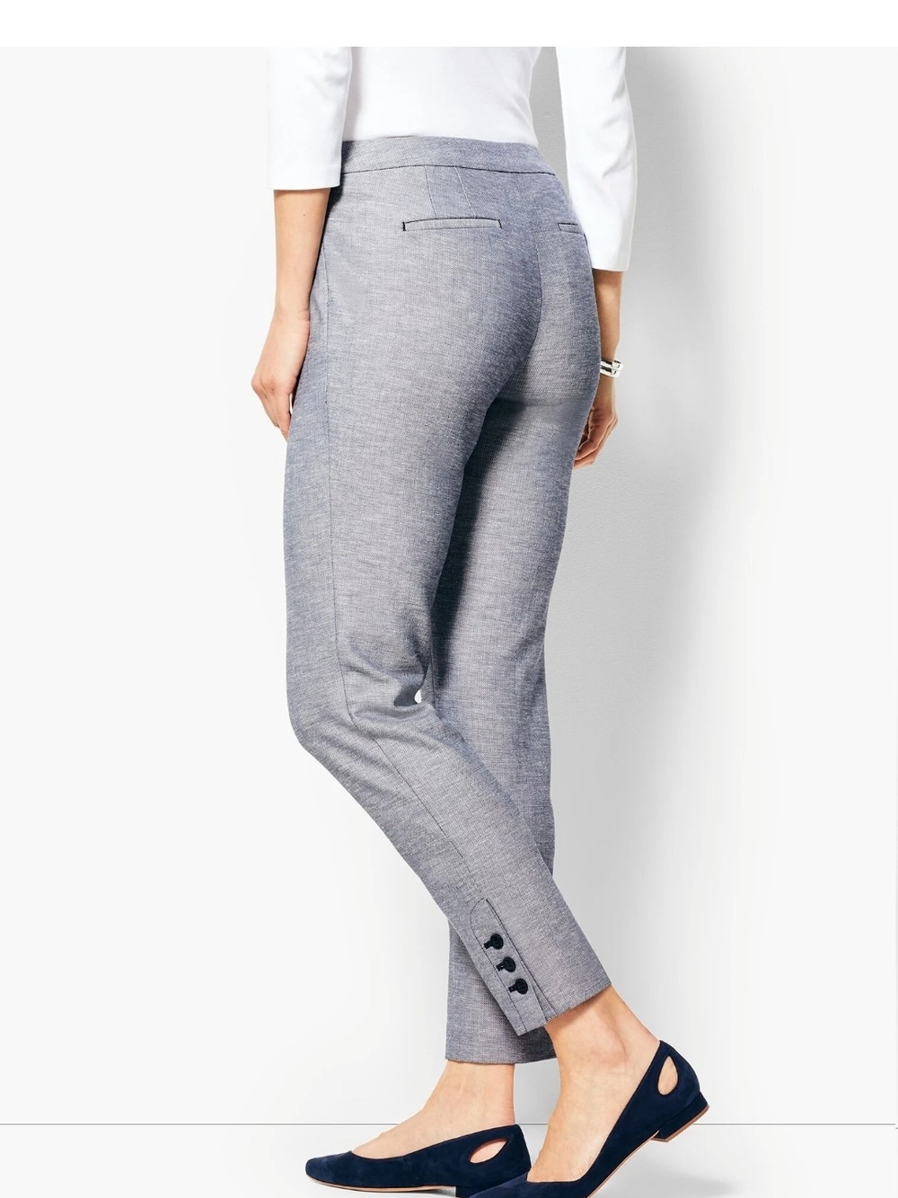 Talbots Hampshire Ankle Pants Navy Button Ankle Size 16W